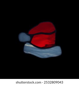 Christmas Santa Hat on a black background filmmaking effects - Powered by Shutterstock