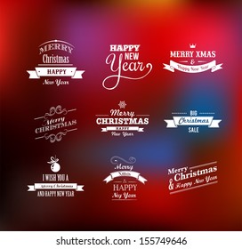 Christmas set - labels, emblems and decorative elements - Shutterstock ID 155749646