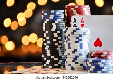 Christmas Setting With Poker Chips