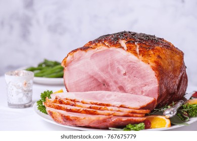 Christmas Smoked Roasted Glazed Holiday Pork Ham