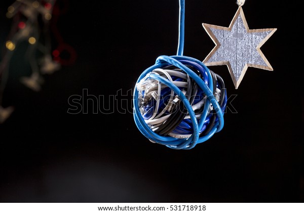 Christmas Star Bauble Made Usb Wires Stock Photo Edit Now 531718918