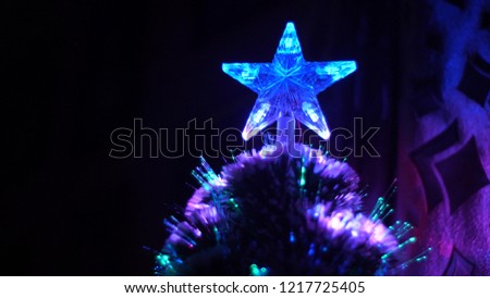 Christmas Star Glows Colored Lights On Stock Photo Edit Now