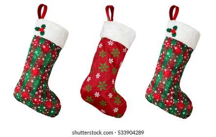 Christmas Stocking Isolated On White Background