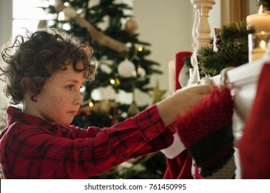 Christmas Stockings Hanging By The Chimney