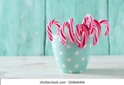 Christmas striped candies Stock Photo