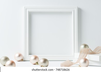 Christmas Styled Square Picture Frame Mockup