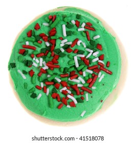 A Christmas Sugar Cookie Isolated On White.