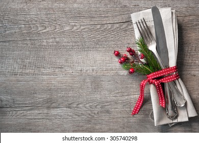 Christmas table place setting - Powered by Shutterstock