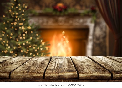 Christmas Table With Space For Advertising Product Or Text