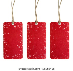 Christmas Tag Set One. Isolated On White.