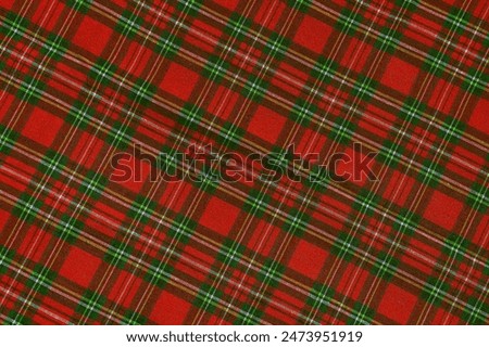 Christmas Tartan Plaid Seamless Design Checkered plaid. Cloth Pattern background of Scottish style. new year textile decorations. Red, Green yellow Black top view. empty tablecloth table cloth texture
