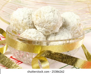 Christmas Tea Cookies, Also Known As Russian Tea Cakes And Mexican Wedding Cookies