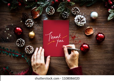 Christmas Themed Thank You Card