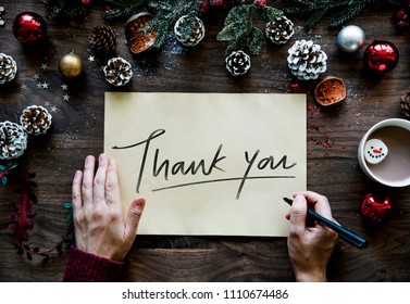 Christmas Themed Thank You Card