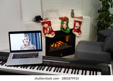 Christmas Time, Laptop On Piano Keys