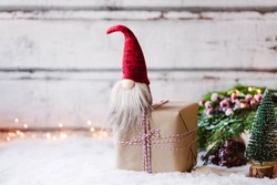 Christmas time is near - Cute little winter gnome is waiting for christmas, a Holiday Photo by aliasemma