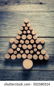 Christmas Tree Arranged With Wine Cork