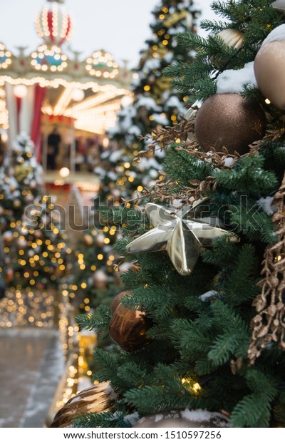 Christmas Tree Carousel On Red Square Parks Outdoor Holidays