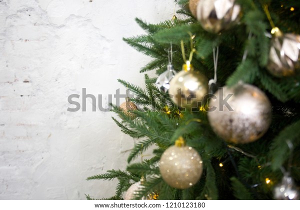 Christmas Tree Closeup Christmas Decorations Balls Holidays