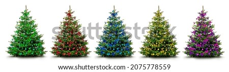 Christmas tree decorated in different colors