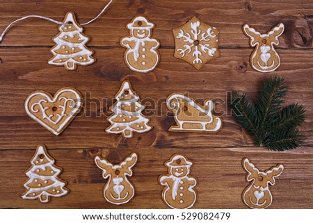 christmas tree decoration made from gingerbread cookies on wooden table new year background - Gingerbread Christmas Tree Decorations christmas tree decoration made from gingerbread cookies on wooden table new year background - Gingerbread Christmas Tree Decorations