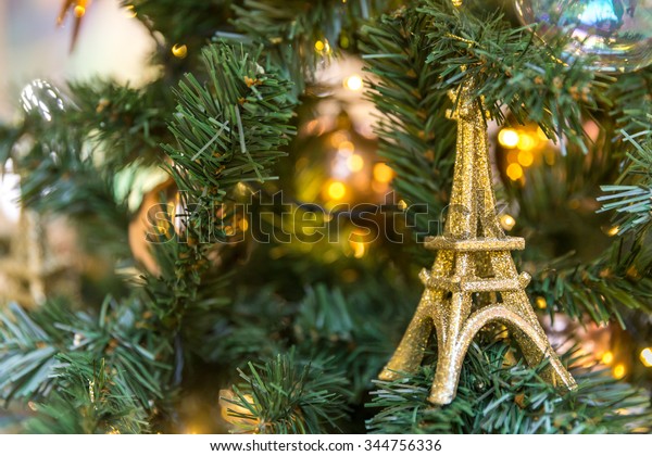 Christmas Tree Decoration Vintage French Style Holidays Stock Image