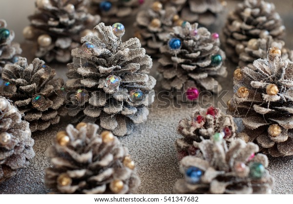 Christmas Tree Decorations Diy Idea Cones Stock Photo Edit