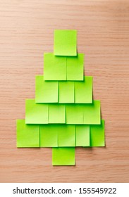 Christmas Tree Made Of Adhesive Note