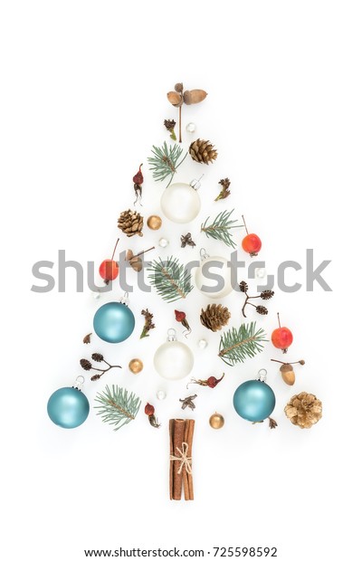 Christmas Tree Made New Years Decorations Stock Photo Edit Now