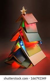 Christmas Tree Made Out Of Books