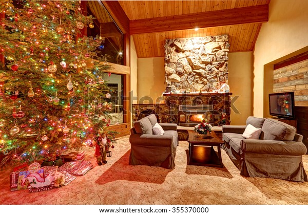 Christmas Tree Mountain Cedar Rustic Home Stock Photo Edit Now