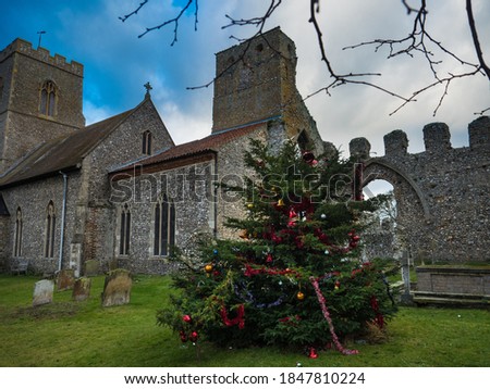 Similar – Foto Bild Kirche mit Baum und Gras im Vordergrund