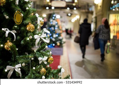 Christmas Tree On Background Mall