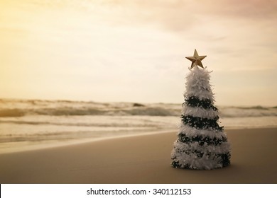 Christmas Tree On The Beach 