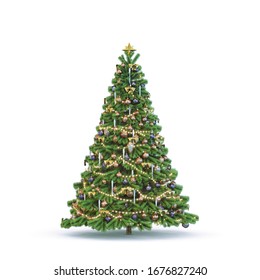 Christmas Tree On White Background.