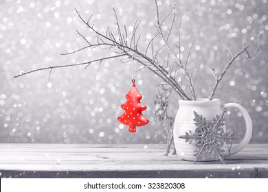 Christmas tree ornament hanging over bokeh background - Powered by Shutterstock