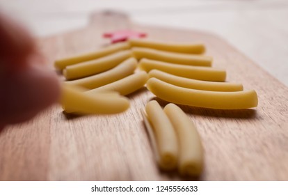 The Christmas Tree Out Of Pasta Is On The Cutting Board