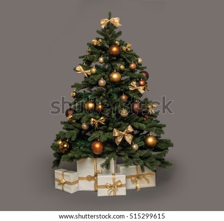 christmas tree with presents under