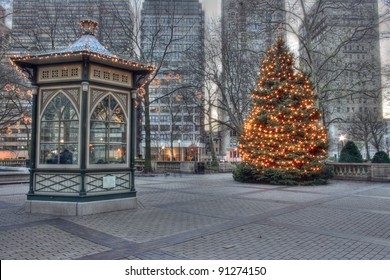 Christmas Tree In Rittenhouse Square In Philadelphia