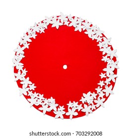 Christmas Tree Skirt On White Background