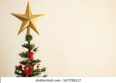 Christmas Tree And Star With Decoration