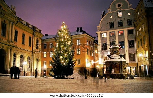 Christmas Tree Stortorget Gamlastan Stockholm Sweden Stock Photo (Edit ...