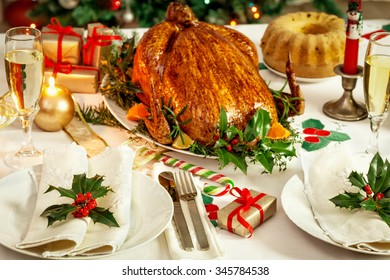 Christmas Turkey Dinner Table 