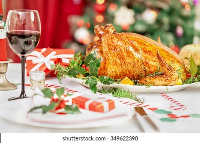 Christmas Turkey Dinner Table 