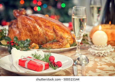 Christmas Turkey Dinner Table