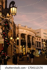 Christmas Twilight Light Rodeo Drive Los Angeles