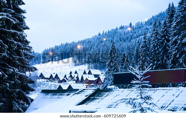 Christmas Winter Landscape Spruce Pine Trees Stock Photo Edit Now