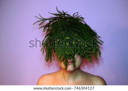 Similar – Image, Stock Photo shingled hair Plant