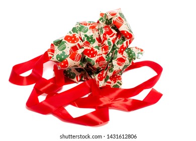 Christmas Wrapping Paper Isolated On A White Background.