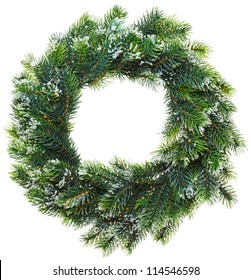 Christmas Wreath, Isolated On White